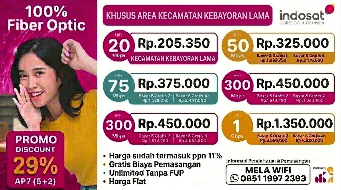 JASA PEMASANGAN INDOSAT HIFI KEBAYORAN LAMA