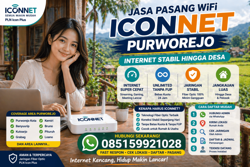 Jasa pasang WiFi ICONNET Purworejo