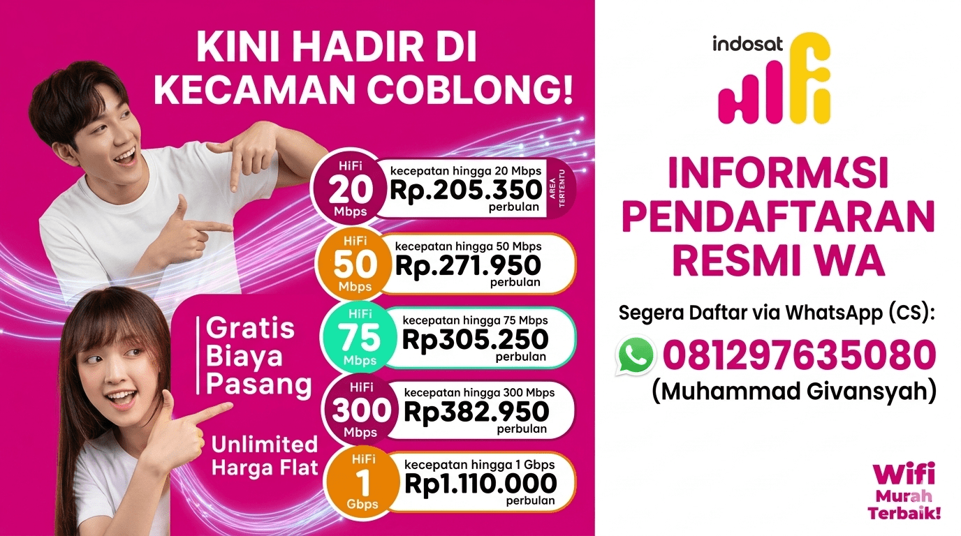 Jasa Pasang Indosat Hifi Kecamatan Coblong
