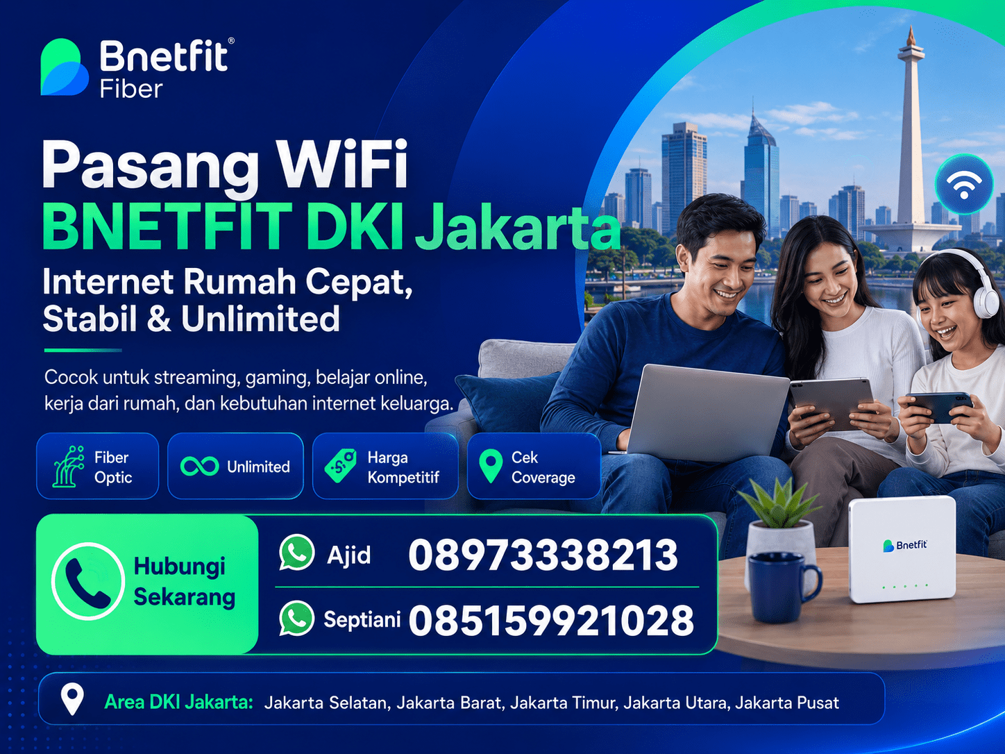 Pasang WiFi BNETFIT DKI Jakarta