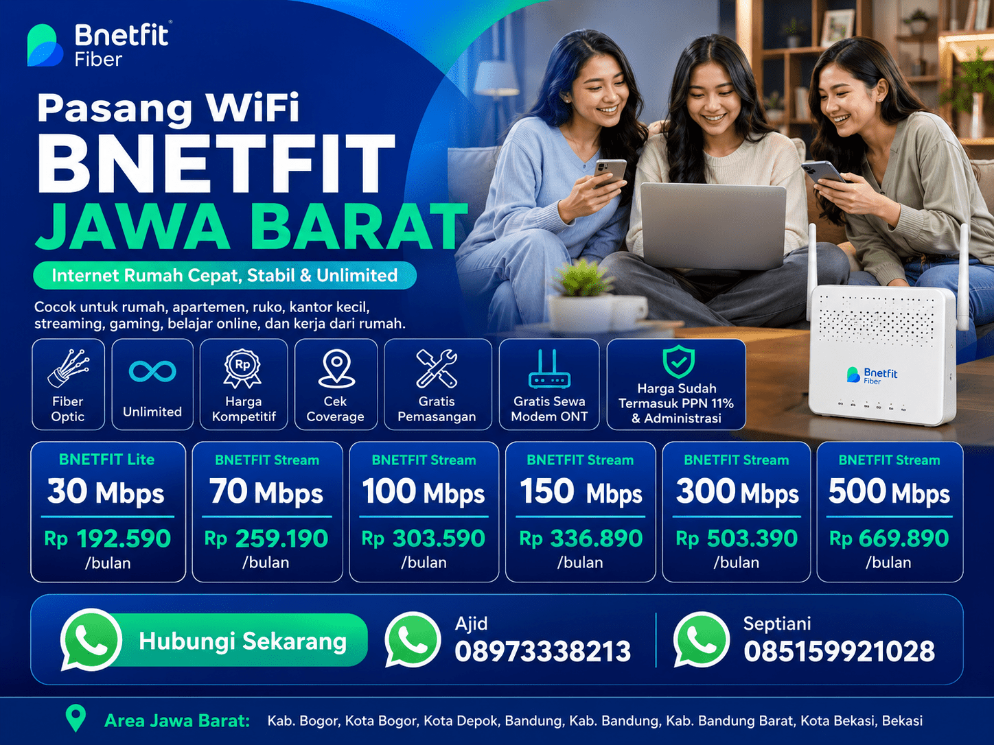Bnetfit fiber internet for Jawa Barat