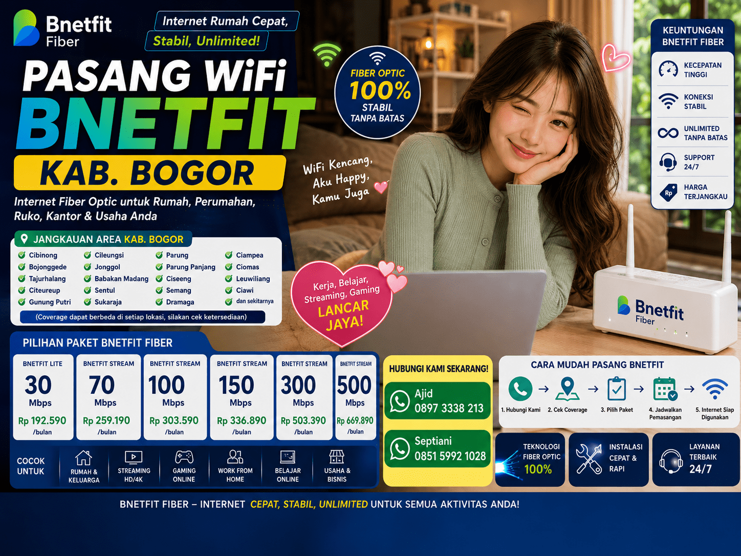 Pasang WiFi BNETFIT Kab. Bogor