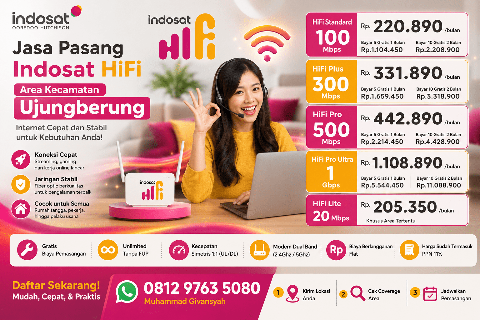Jasa Pasang Indosat Hifi Kecamatan Ujungberung